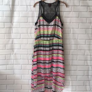 2b Bebe colorful striped high low dress